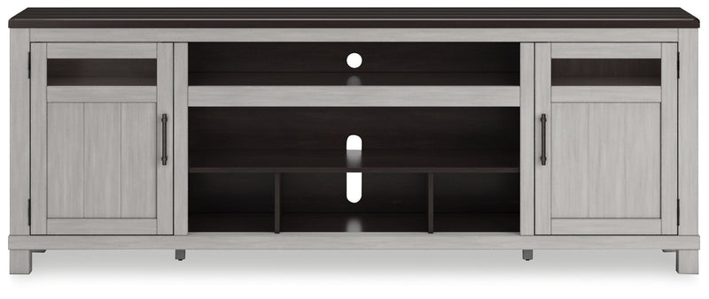 Darborn - XL TV Stand With Fireplace Option - Gray / Brown