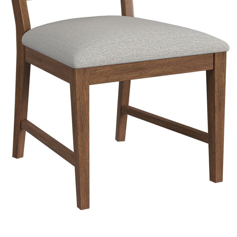 Glinda - Fabric Dining Side Chair (Set of 2) - Brown / Light Gray