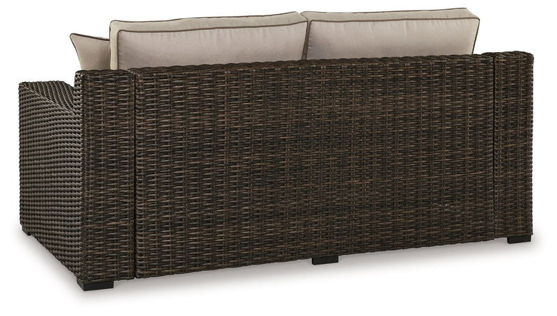 Coastline Bay - Loveseat With Cushion - Brown
