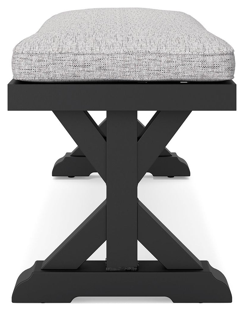 Beachcroft - Bench With Cushion - Black / Light Gray