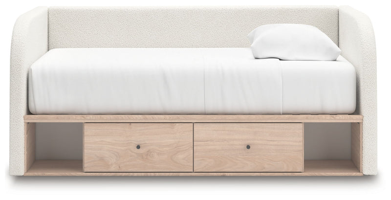 Arloster - 3 Pc. - Twin Day Bed With Storage, Dresser And Nightstand - White