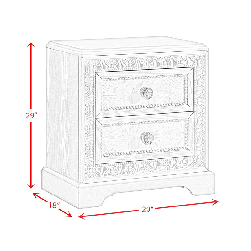 Romilly - Nightstand With USB - White